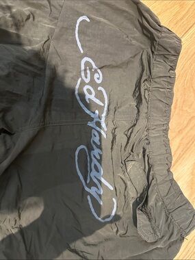 Olive Green Casual Shorts with Script Logo